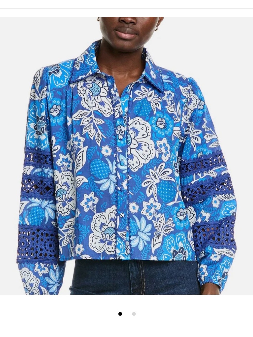 NWT Elie Tahari Floral Top Size Large Printed Woven Blouse